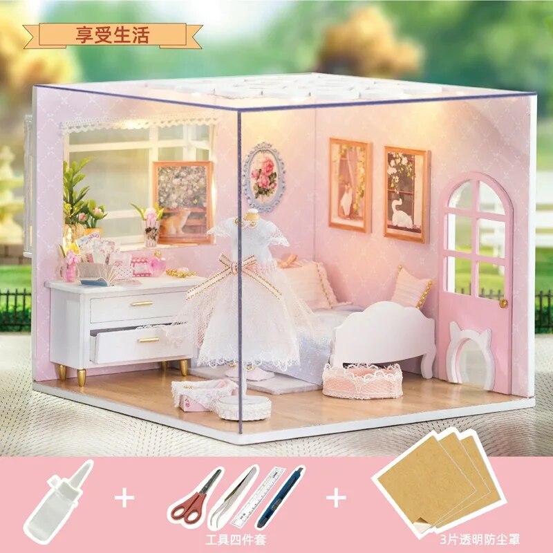 Coffee Shop DIY Dollhouse Kit with Furniture and Light Coffee Shop Miniature Doll House Wooden Model Toy for Adult Birthday Gifts ShopOnlyDeal