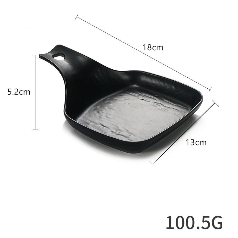 Fun and Functional Melamine Shovel Plate Set for BBQs and Beyond. Creative melamine shaped dish dish pan, shovel modeling porcelain imitation plastic tableware, black barbecue plate ShopOnlyDeal