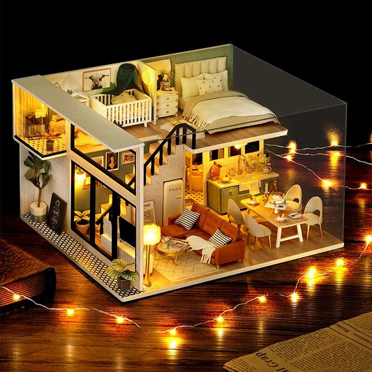 DIY Dollhouse Wooden Doll Houses Miniature With Furniture Kit Casa Music Led Toys for Children Birthday Gifts L031 ShopOnlyDeal