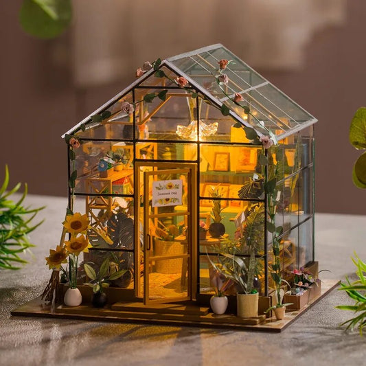 Flower House DIY Miniature Landscape Assembly Wooden Model Happiness Flower House Children's 14+Toys Valentine's Day Birthday Gift ShopOnlyDeal