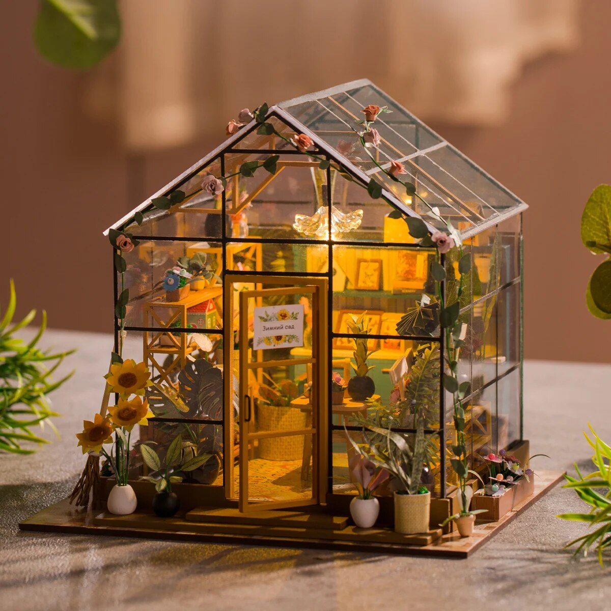 Flower House DIY Miniature Landscape Assembly Wooden Model Happiness Flower House Children's 14+Toys Valentine's Day Birthday Gift ShopOnlyDeal