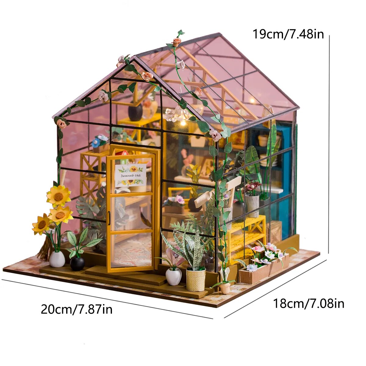 Flower House DIY Miniature Landscape Assembly Wooden Model Happiness Flower House Children's 14+Toys Valentine's Day Birthday Gift ShopOnlyDeal