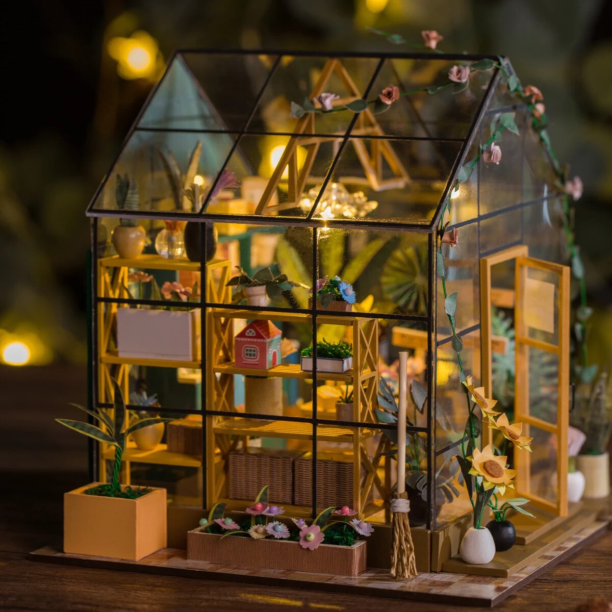 Flower House DIY Miniature Landscape Assembly Wooden Model Happiness Flower House Children's 14+Toys Valentine's Day Birthday Gift ShopOnlyDeal