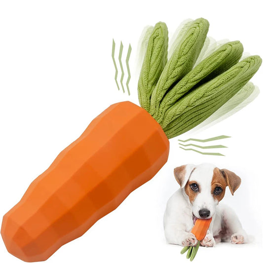 Dog Chew Toys Natural Rubber Carrot Milk-Flavored Pet Squeaky Toys For Aggressive Chewers Dog Teeth Cleaning ShopOnlyDeal