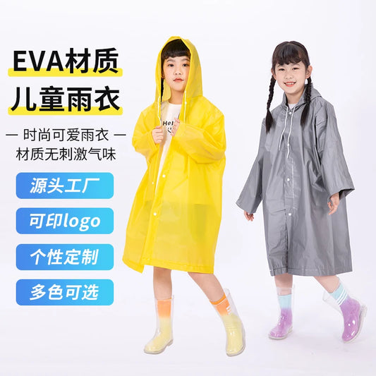 EVA Thickened Children Raincoat Reusable Transparent Fashion Hooded Rain Coat Girl And Boy Outdoor Tour Cute Raincoat ShopOnlyDeal