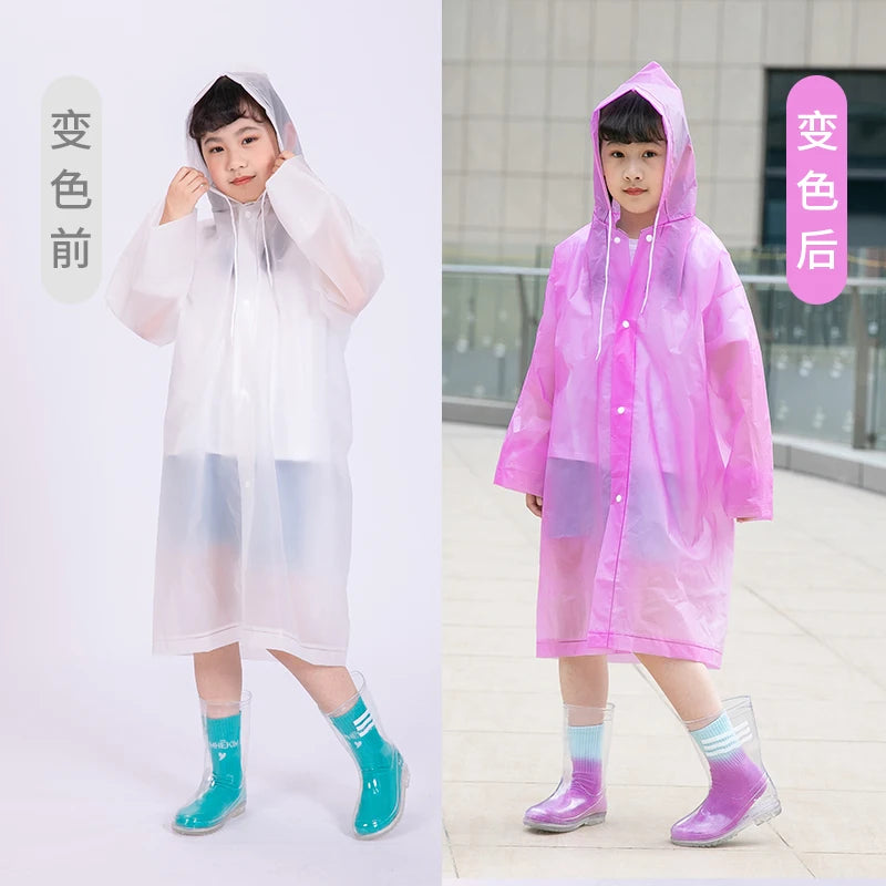 EVA Thickened Children Raincoat Reusable Transparent Fashion Hooded Rain Coat Girl And Boy Outdoor Tour Cute Raincoat ShopOnlyDeal