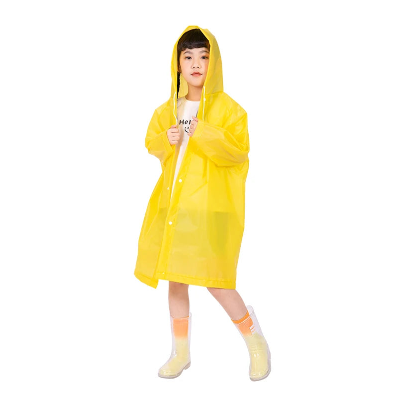 EVA Thickened Children Raincoat Reusable Transparent Fashion Hooded Rain Coat Girl And Boy Outdoor Tour Cute Raincoat ShopOnlyDeal