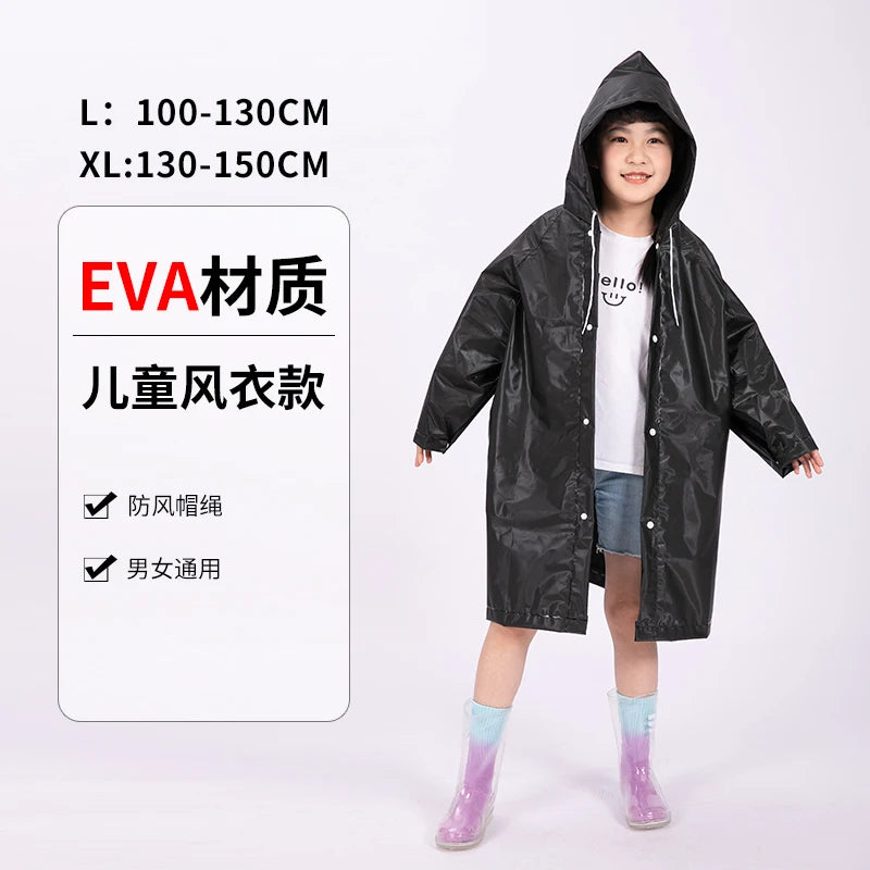 EVA Thickened Children Raincoat Reusable Transparent Fashion Hooded Rain Coat Girl And Boy Outdoor Tour Cute Raincoat ShopOnlyDeal