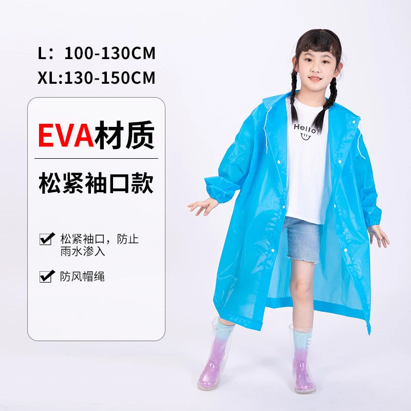 EVA Thickened Children Raincoat Reusable Transparent Fashion Hooded Rain Coat Girl And Boy Outdoor Tour Cute Raincoat ShopOnlyDeal