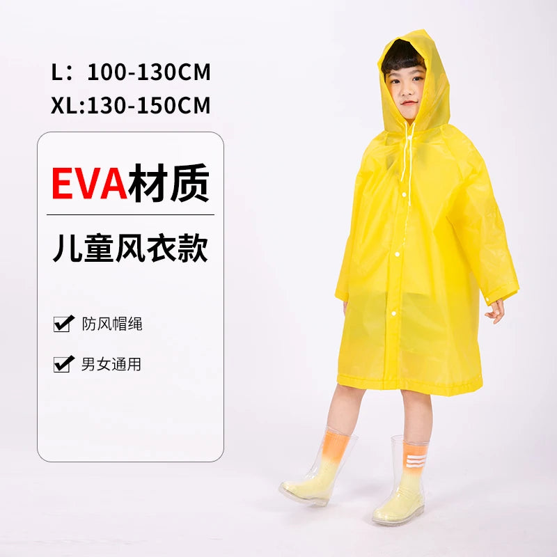 EVA Thickened Children Raincoat Reusable Transparent Fashion Hooded Rain Coat Girl And Boy Outdoor Tour Cute Raincoat ShopOnlyDeal