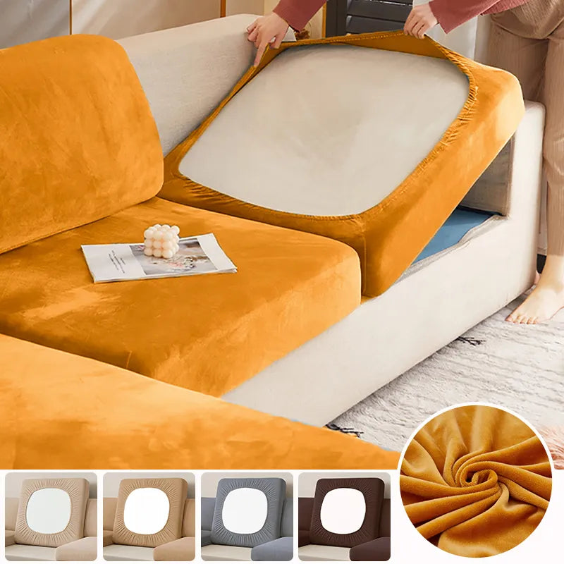 Removable Cushion Cover For Living Room Furniture Protector Elastic Velvet Sofa Seat L Shape Corner Armchair Sofa Covers ShopOnlyDeal