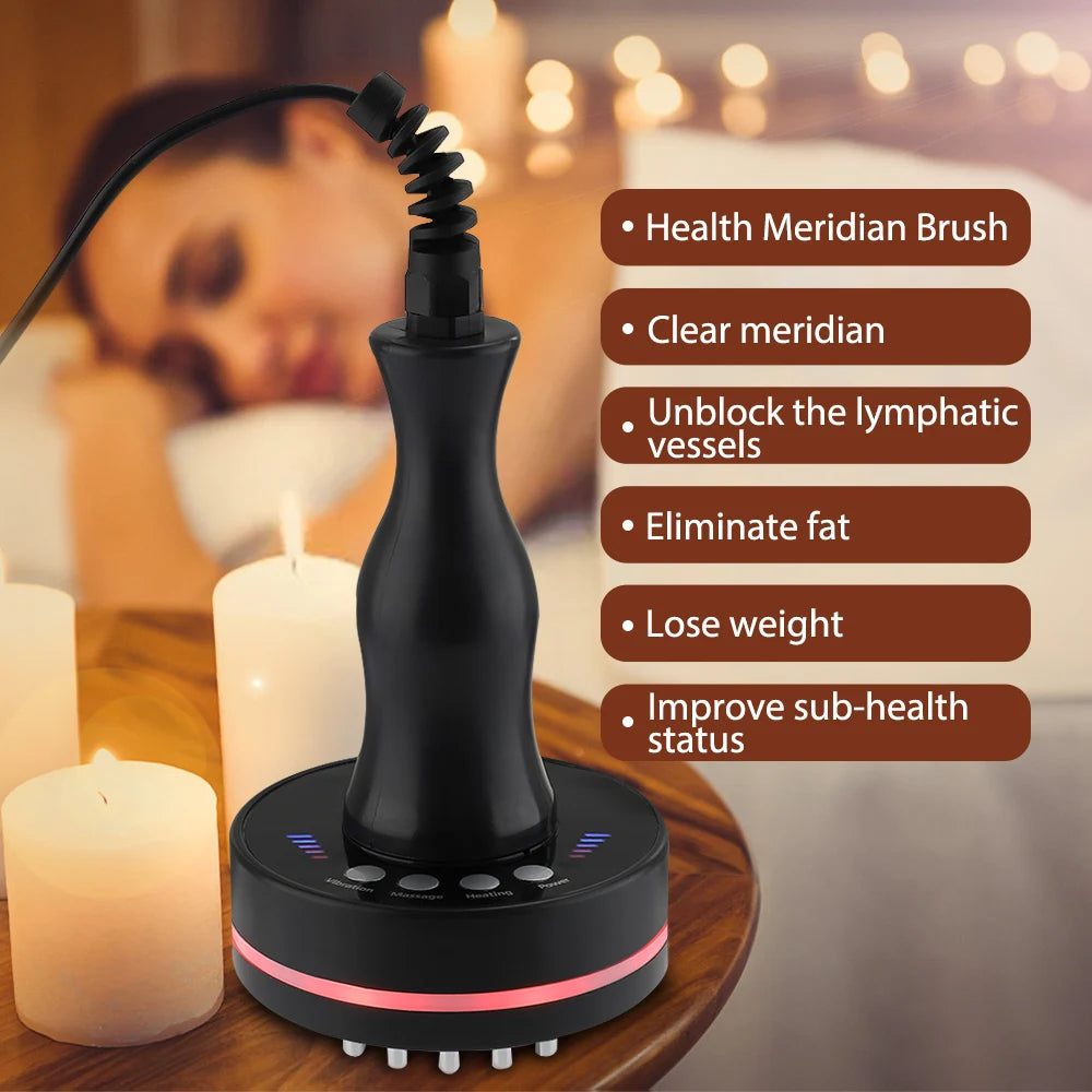 Electric Meridian Brush: Your All-in-One Body Massager for Wellness and Beauty - Electric Meridian Brush Gua Sha Body Massager Vibrate Microcurrent Hot Compress Scraping Lymphatic Drainage Machine Fat Burner ShopOnlyDeal