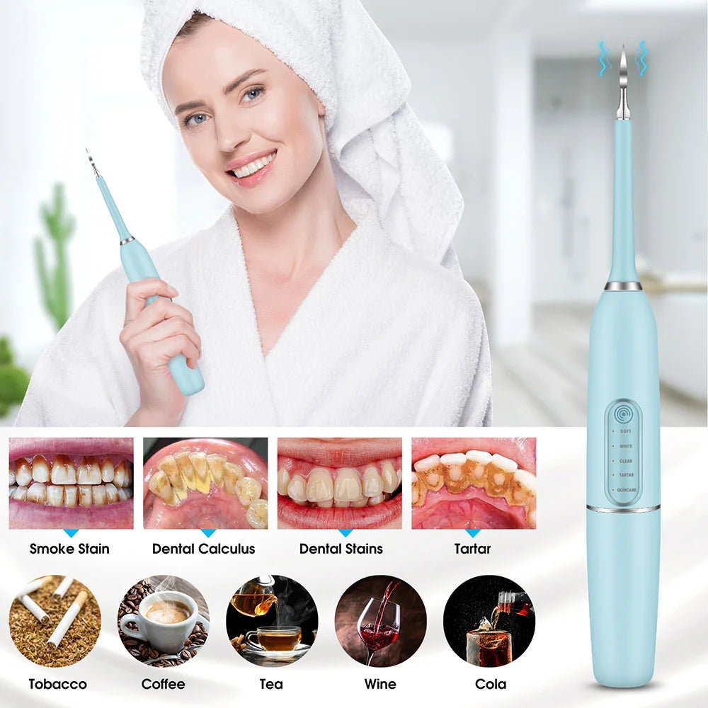 Advanced Dental Calculus Remover - Electric Ultrasonic Teeth Cleaner for Professional Dental Cleaning and Whitening, Tartar Remover Tool for Effective Oral Care ShopOnlyDeal