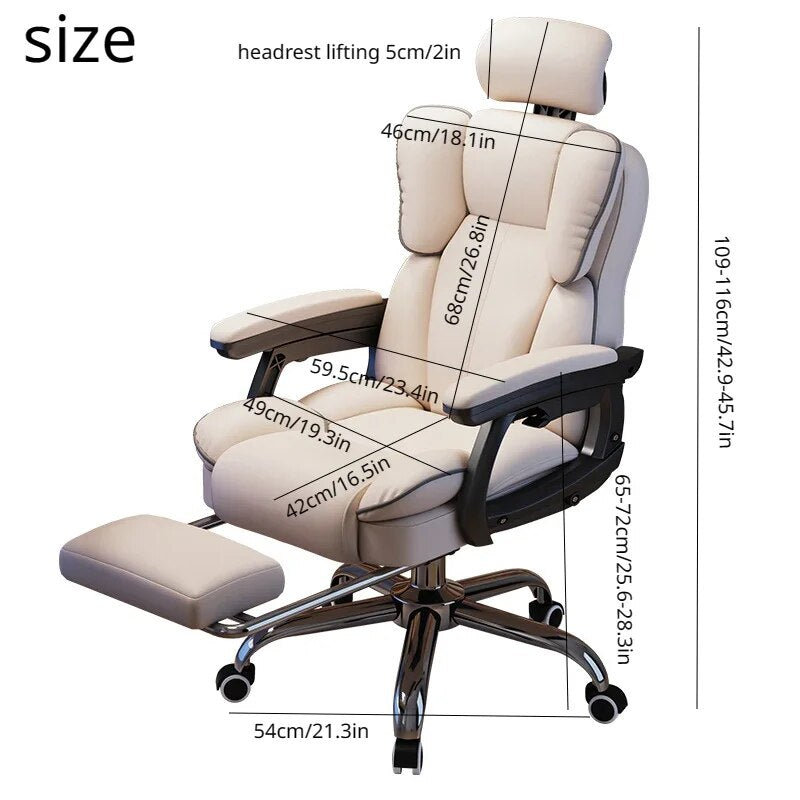 Ergonomic Office Chair Adjustable Desk Chair Swivel Task Chair with Lumbar Support Movable Computer Desk with Footrest Headrest Yaoyao Small Home Improvement Store Store