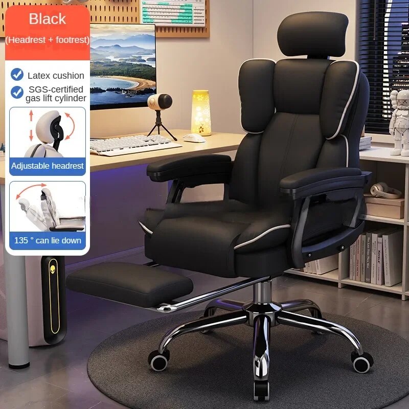 Ergonomic Office Chair Adjustable Desk Chair Swivel Task Chair with Lumbar Support Movable Computer Desk with Footrest Headrest Yaoyao Small Home Improvement Store Store