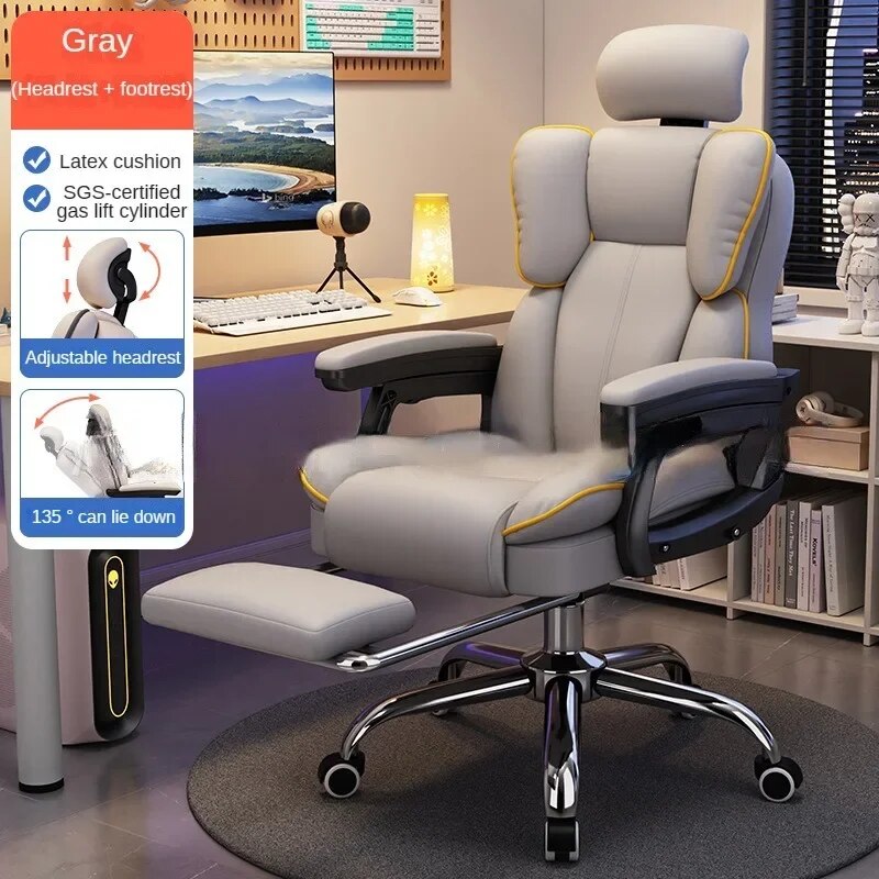 Ergonomic Office Chair Adjustable Desk Chair Swivel Task Chair with Lumbar Support Movable Computer Desk with Footrest Headrest Yaoyao Small Home Improvement Store Store