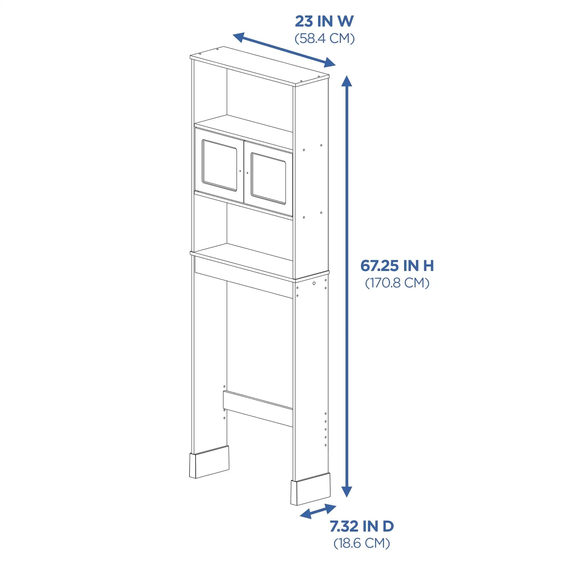 Dark Coffee 23" W Bathroom Space Saver, 3 Shelves, Mainstays over the Toilet Cabinet ShopOnlyDeal