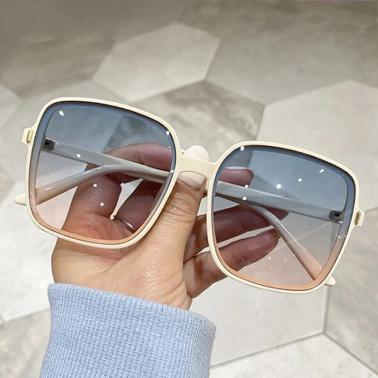 Fashion Designer Square Sunglasses Woman Retro Vintage Gradient Sun Glasses Female Clear Lens Black White Oculos De Sol ShopOnlyDeal