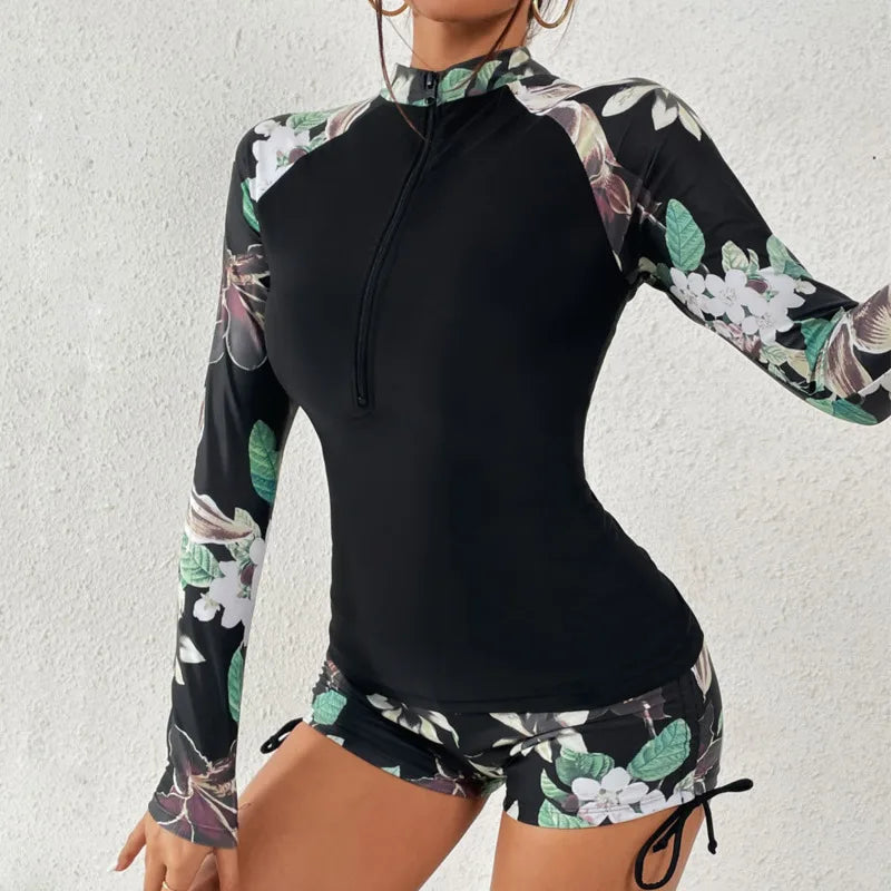 Dive into Style and Performance with our Female Swimsuit Featuring Long Sleeves - Perfect for Sports Surfing and Pool Activities ShopOnlyDeal