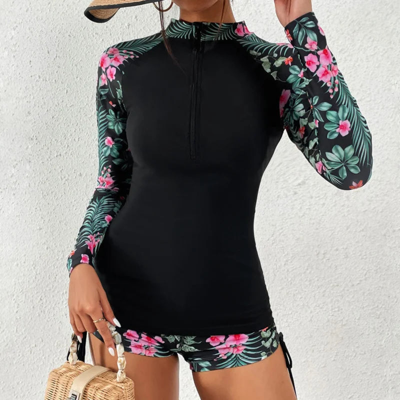 Dive into Style and Performance with our Female Swimsuit Featuring Long Sleeves - Perfect for Sports Surfing and Pool Activities ShopOnlyDeal