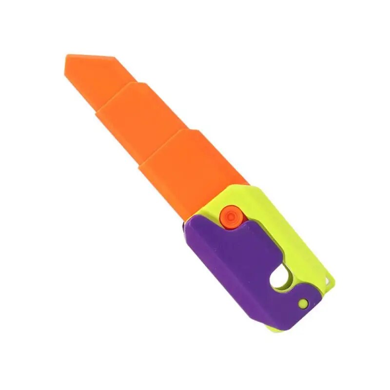 Fidget Toys For Children Aldult 3D Carrot Gravity Knife Decompression Push Card Small Toy 3D Printing Plastic Carrot Knife Gift Kids Toy House Store