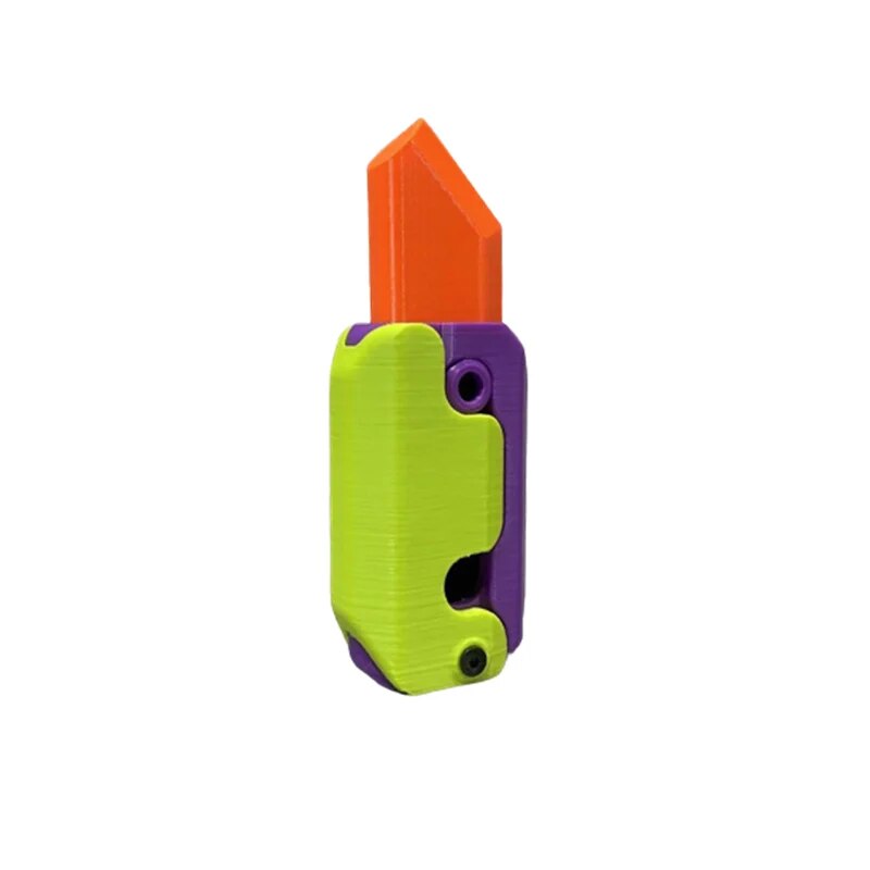 Fidget Toys For Children Aldult 3D Carrot Gravity Knife Decompression Push Card Small Toy 3D Printing Plastic Carrot Knife Gift Kids Toy House Store