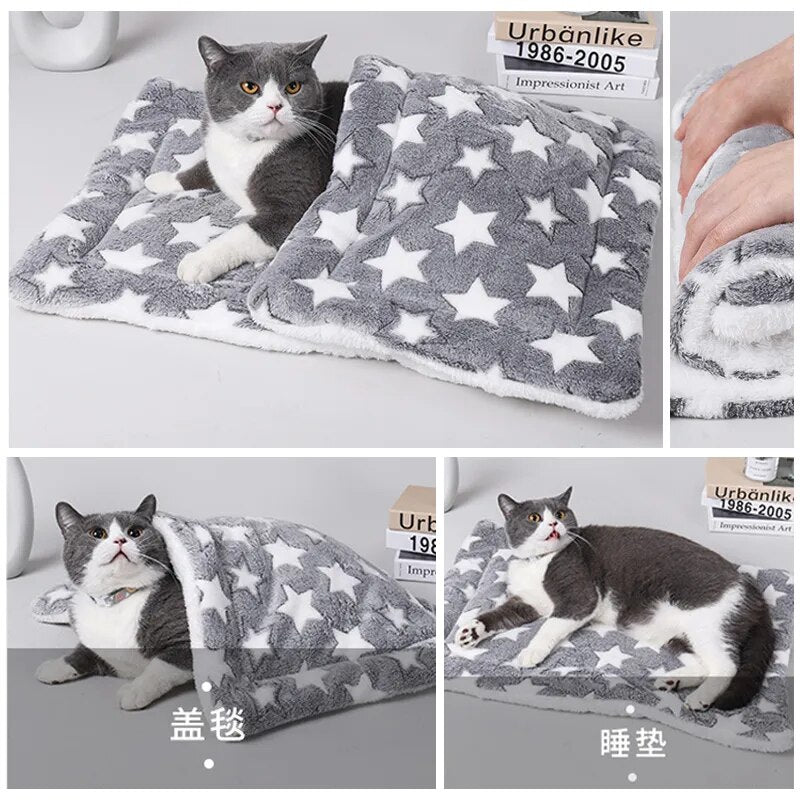 Flannel Pet Sleeping Mat Dog Bed Cat Litter Puppy Bed Dog Sofa Lovely Mattress Cushion for Small Large Dog Blanket Pet Supplies ShopOnlyDeal