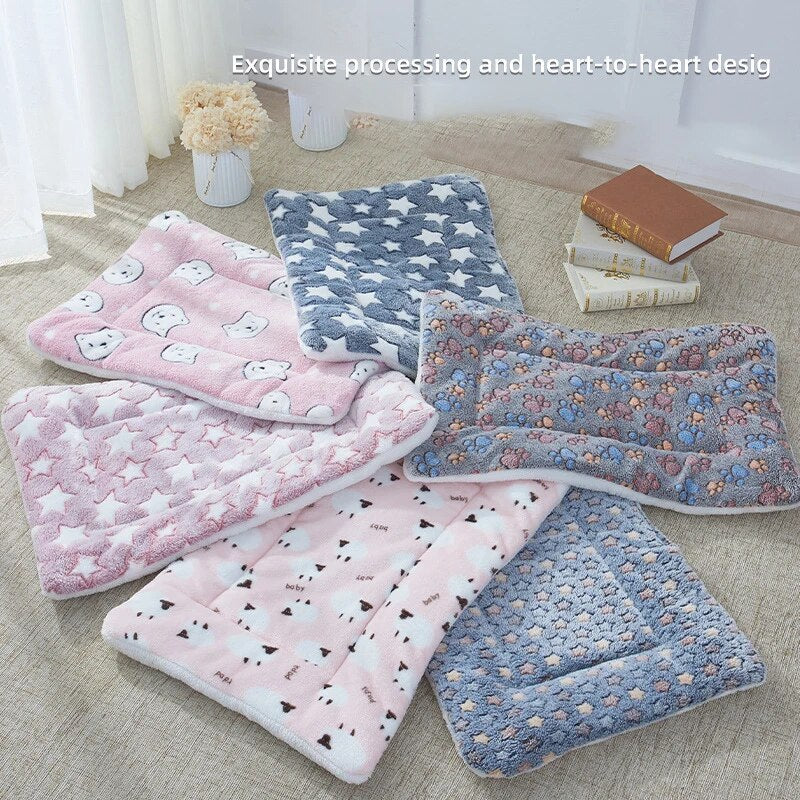 Flannel Pet Sleeping Mat Dog Bed Cat Litter Puppy Bed Dog Sofa Lovely Mattress Cushion for Small Large Dog Blanket Pet Supplies ShopOnlyDeal