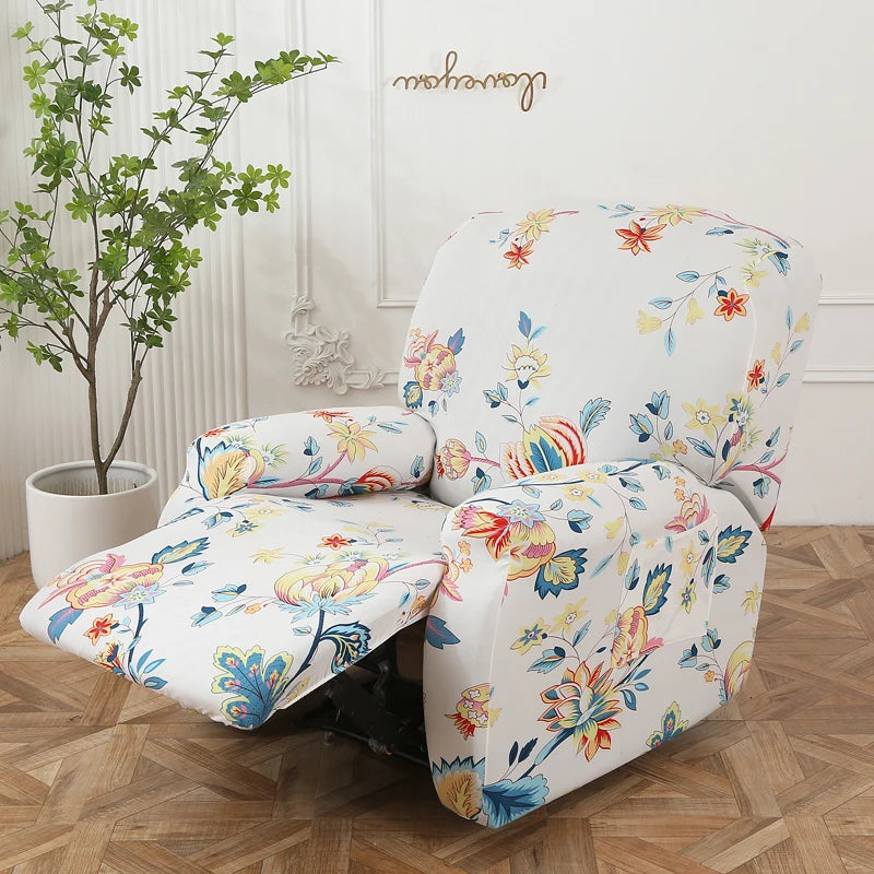 Floral Printed Recliner Sofa Cover Stretch Spandex Lazy Boy Armchair Slipcovers Split Single Couch Covers for Living Room Decor ModernMommy Store