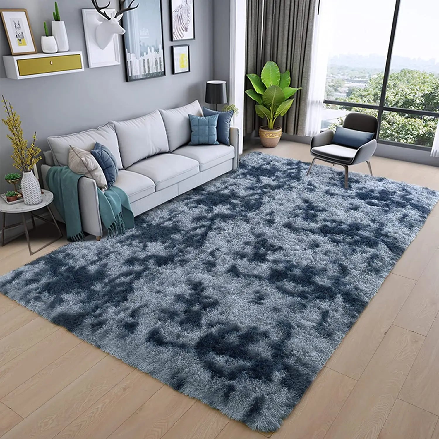 Fluffy plush tie dyed Large carpet Living room decor rug Child non-slip floor mat bedroom Stitch carpets Home decoration rugs ShopOnlyDeal