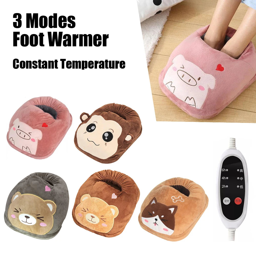 Cute Foot Warmer 3 Modes Timing Constant Temperature Power Saving Safe Electric Warm Heating Pad Electric Washable USB Winter Heater ShopOnlyDeal