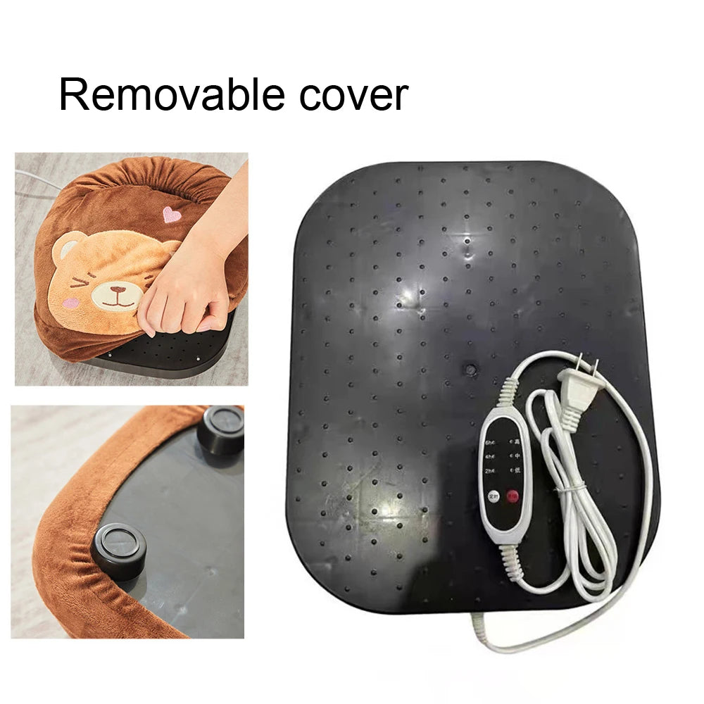 Cute Foot Warmer 3 Modes Timing Constant Temperature Power Saving Safe Electric Warm Heating Pad Electric Washable USB Winter Heater ShopOnlyDeal