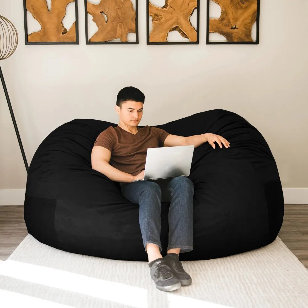 Bean Bag Chair XXL Inflatable Couch Sofas Black Plush 6ft Bubble Sofa Living Room Relaxing Chair for Bedroom Bags Beanbag ShopOnlyDeal