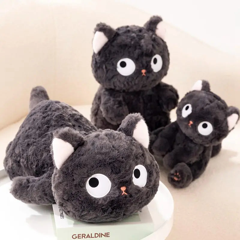 Funny Three Poses Fat Black Cat Plush: Lifelike Stuffed Animal Toy for Children - Perfect Xmas and Birthday Gift for Boys and Girls ShopOnlyDeal