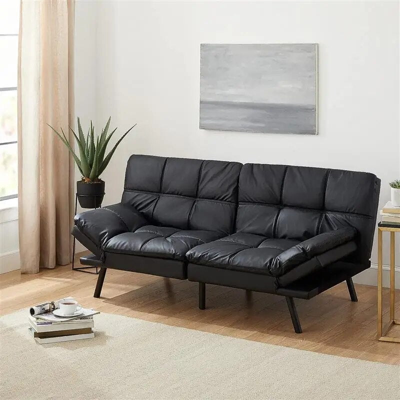 Futons Sofa Foam Futon,Living Room Furniture,Sofa,Bed,Sleeper Sofa,Loveseat, Couches,Leather,Compact,Apartment, Dorm,Living ShopOnlyDeal