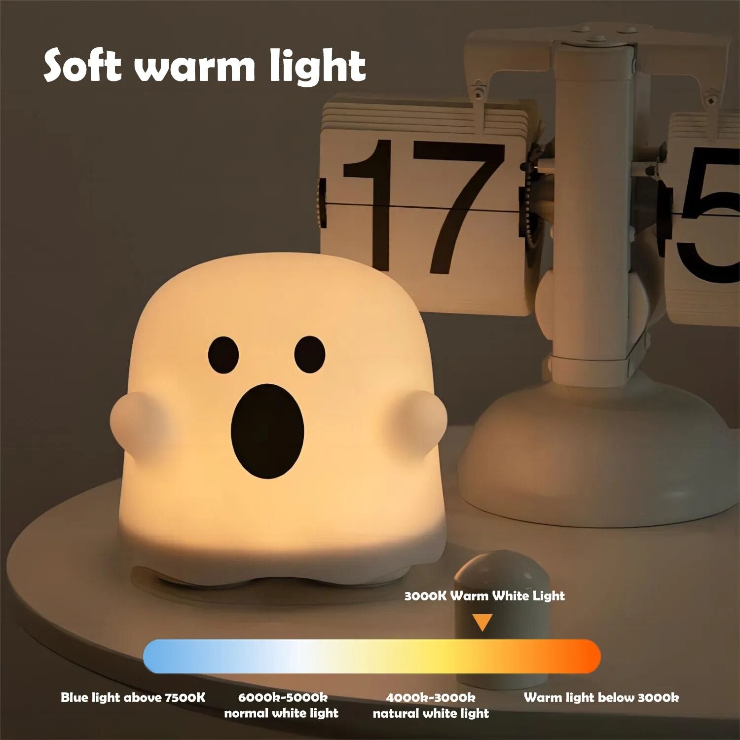 Ghost Night Light for Children Cartoon Timing Sleeping Light Usb Rechargeable Halloween Gift Atmosphere Lamp Home Decor ShopOnlyDeal