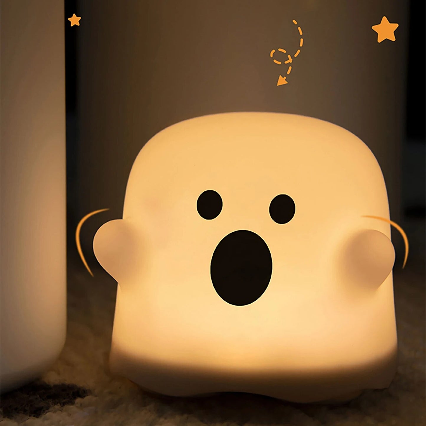 Ghost Night Light for Children Cartoon Timing Sleeping Light Usb Rechargeable Halloween Gift Atmosphere Lamp Home Decor ShopOnlyDeal