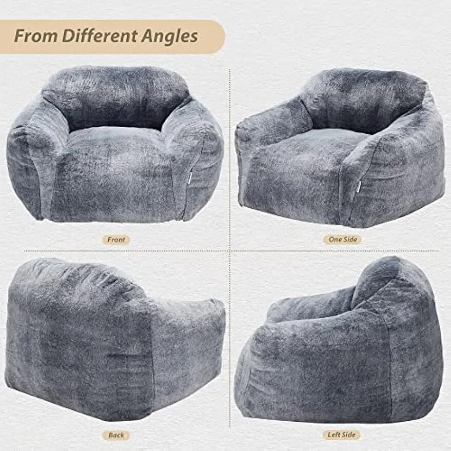 Giant Bean Bag Chair Sofa High-Density Foam Filled Sofa Chair Large Lazy BeanBag Sofa with Armrests for Living Room ShopOnlyDeal