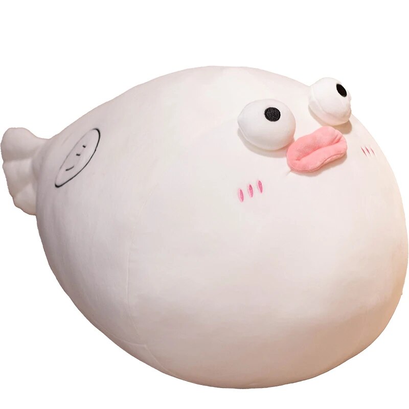 Giant Cute and Funny Fat Fish Plush Toy Stuffed Kawaii Plump Pufferfish Doll Cartoon Puffers Plushies Pillow Kids Birthday Gifts Pomelooo Store