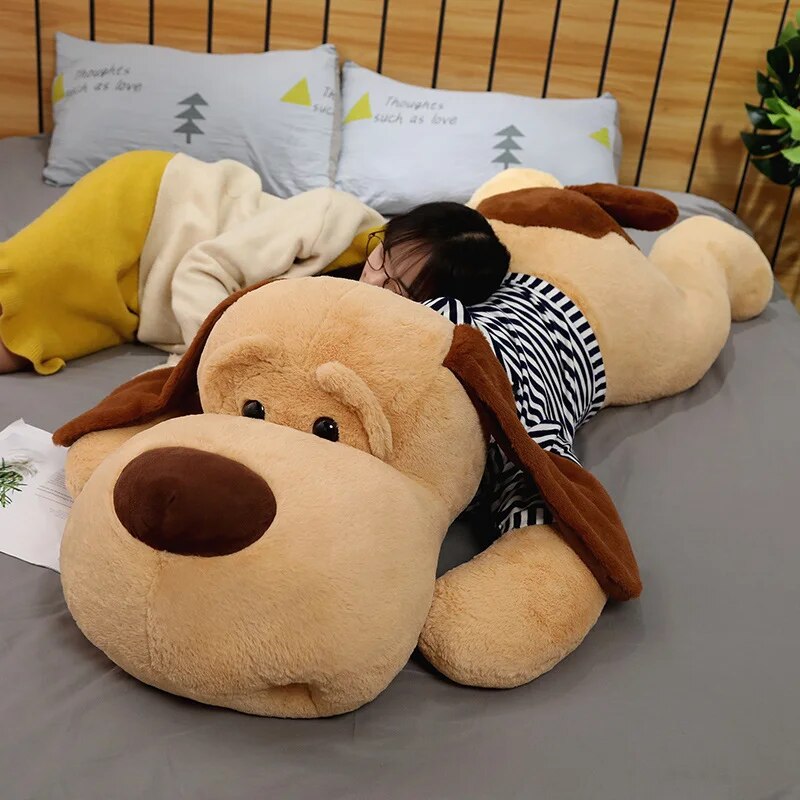 Giant Dog Plush Toy Big Sleeping Dog Stuffed Puppy Doll Soft Animal Toy Cartoon Pillow Baby Back Cushion Girls Birthday Gift ShopOnlyDeal