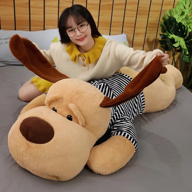 Giant Dog Plush Toy Big Sleeping Dog Stuffed Puppy Doll Soft Animal Toy Cartoon Pillow Baby Back Cushion Girls Birthday Gift ShopOnlyDeal