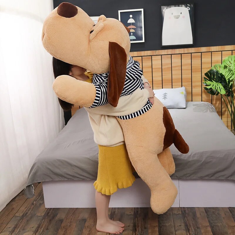 Giant Dog Plush Toy Big Sleeping Dog Stuffed Puppy Doll Soft Animal Toy Cartoon Pillow Baby Back Cushion Girls Birthday Gift ShopOnlyDeal