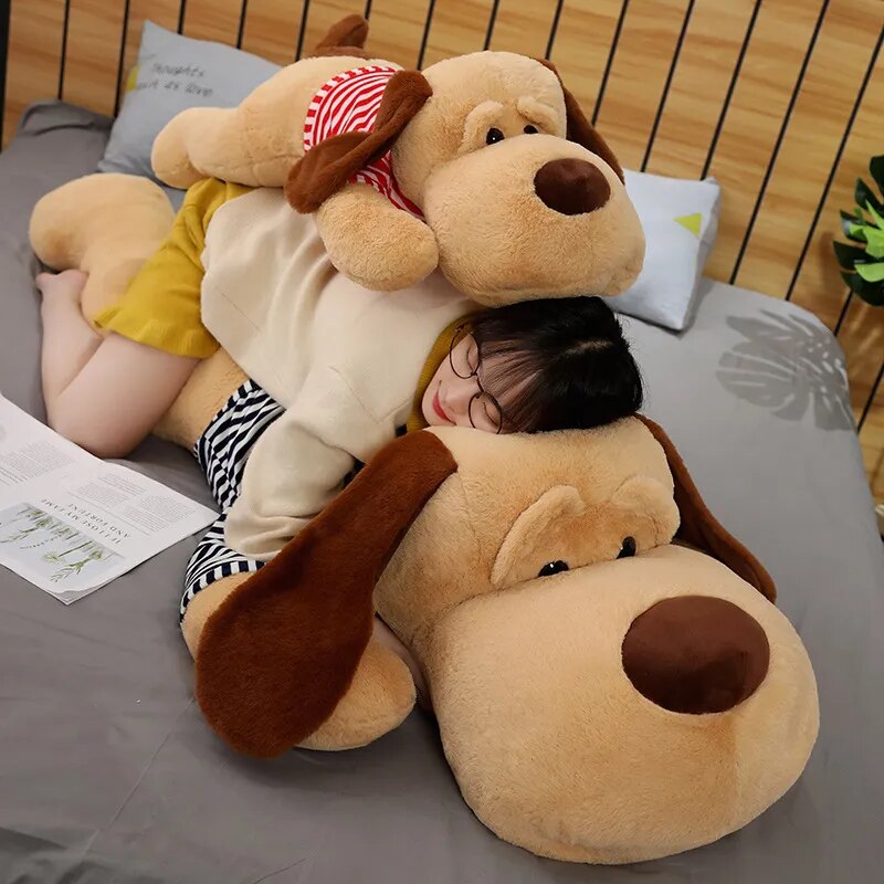 Giant Dog Plush Toy Big Sleeping Dog Stuffed Puppy Doll Soft Animal Toy Cartoon Pillow Baby Back Cushion Girls Birthday Gift ShopOnlyDeal