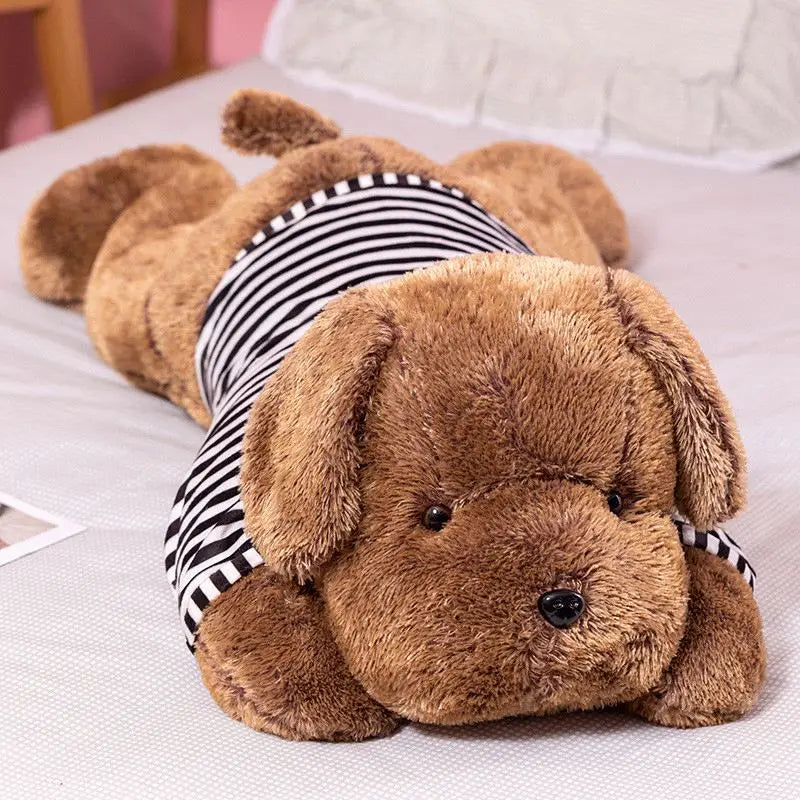 Giant Plush Toy Big Sleeping Dog Stuffed Striped T-shirt Puppy Dog Soft Animal Toy Soft Pillow Baby Girls Birthday Gift ShopOnlyDeal