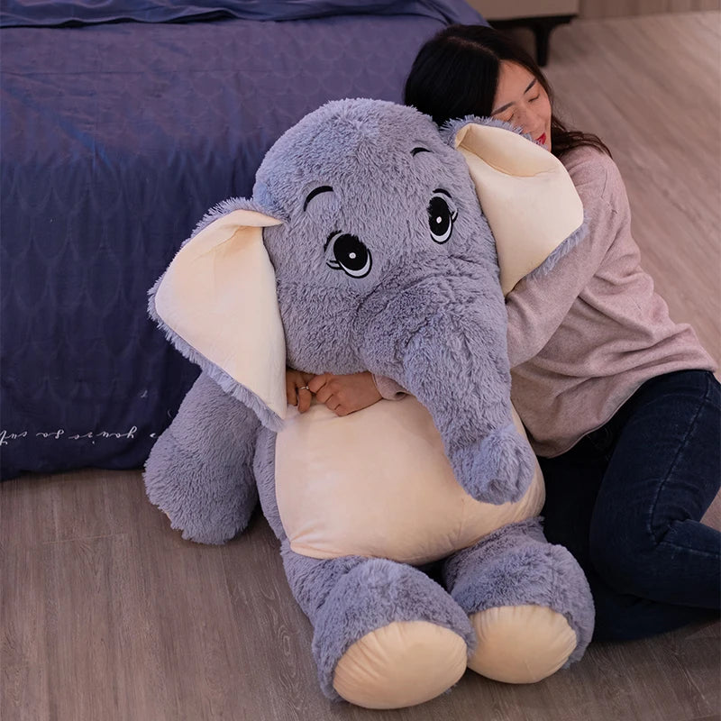 Elephant Toy With Big Flappy Ear Giant plush Toys Grey Stuffed Ears Long plush elephant Animal toys for Children Christmas gift for Children ShopOnlyDeal