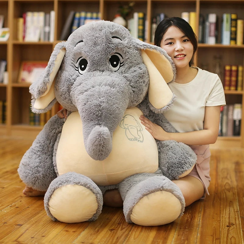 Elephant Toy With Big Flappy Ear Giant plush Toys Grey Stuffed Ears Long plush elephant Animal toys for Children Christmas gift for Children ShopOnlyDeal