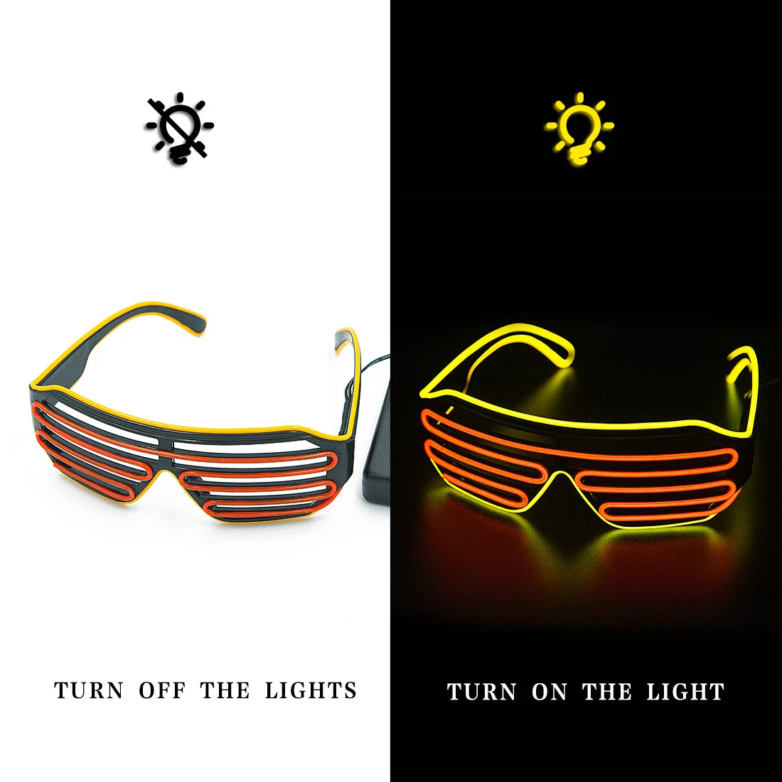 Glowing Glasses LED Luminous Bril Neon Christmas Glow Sunglasses Flashing Light Glass for Party Supplies Prop Costumes New ShopOnlyDeal