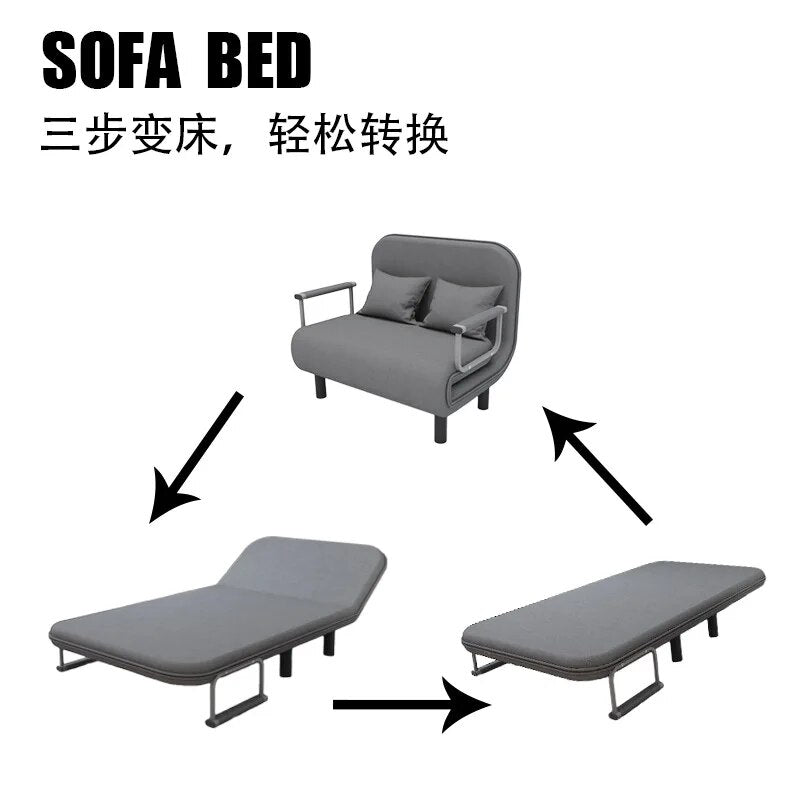 Comfortable Grey Simple Folding Sofa Bed Apartment Small Family Simple Reclining Chair Single Folding Sofa Bed  mobilier  loveseat sofa ShopOnlyDeal