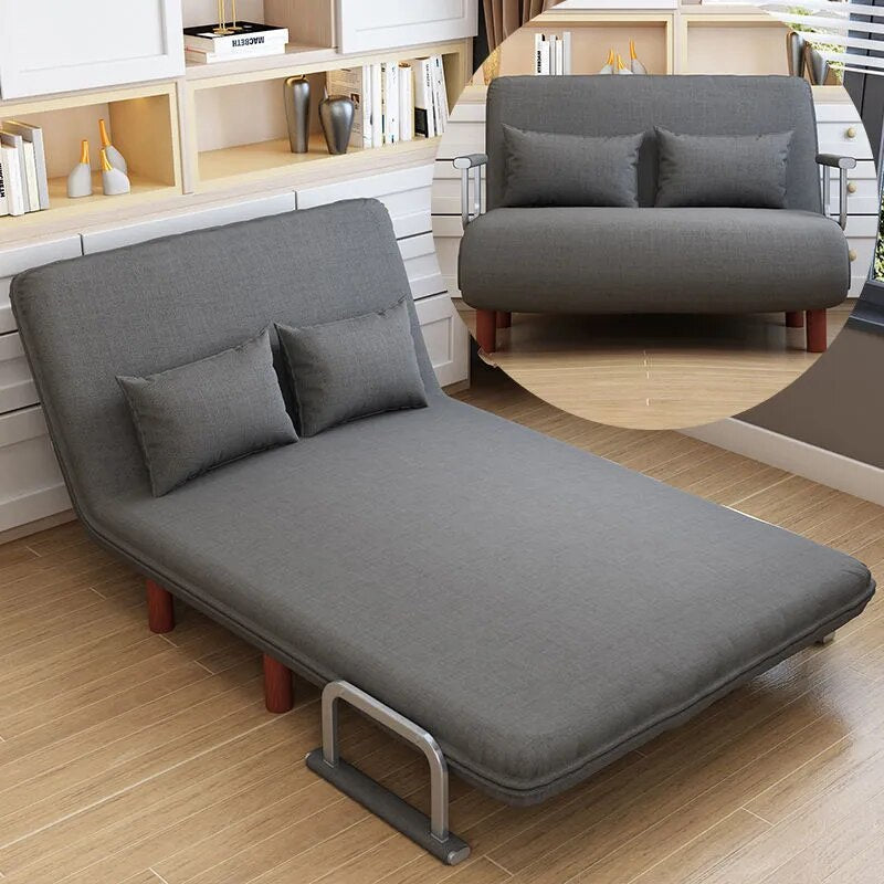 Comfortable Grey Simple Folding Sofa Bed Apartment Small Family Simple Reclining Chair Single Folding Sofa Bed  mobilier  loveseat sofa ShopOnlyDeal