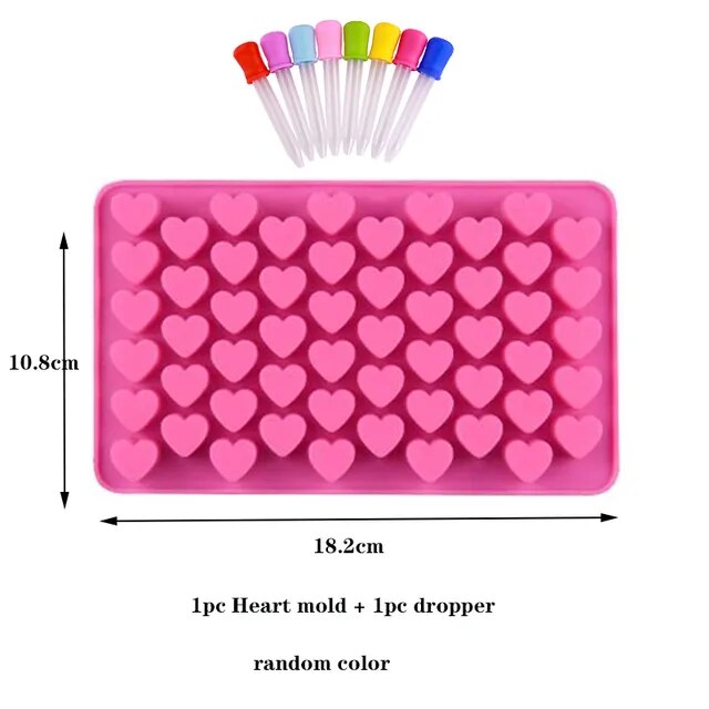 Gummy Bear Mold Silicone Chocolate Mold with Dropper DIY Dinosaur/Bear/Heart and Mini Donuts Valentine's Day Party Baking Mold ShopOnlyDeal